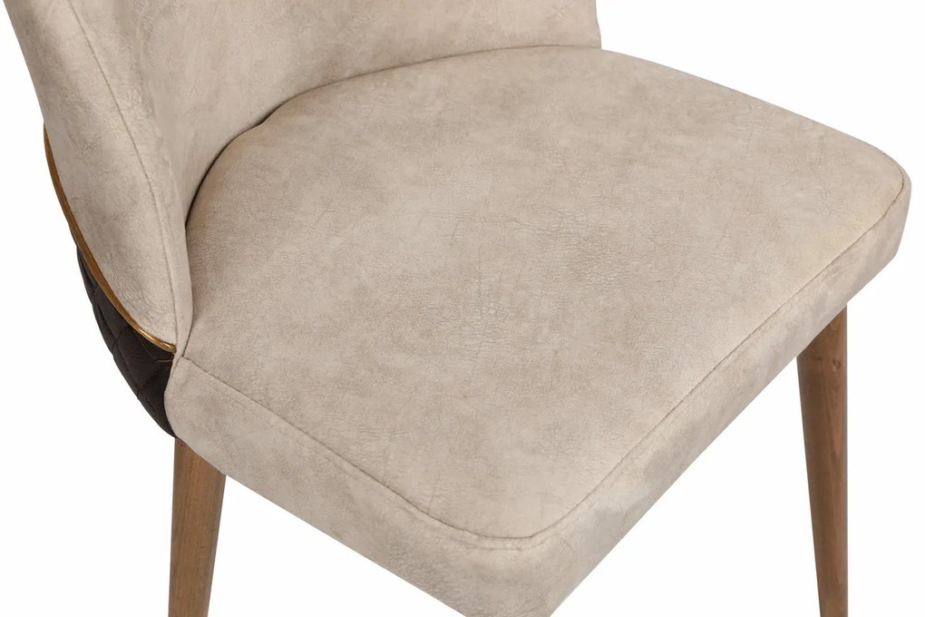 Sada jedálenských stoličiek Nova Cream and Walnut,2 ks, 2 ks