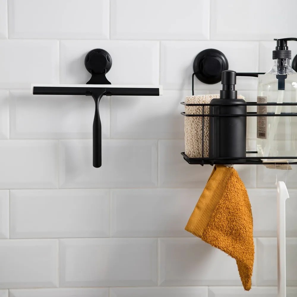 Čierna samodržiaca nástenná stierka na sklo s držiakom Compactor Bestlock Black Double Hook Squeegee