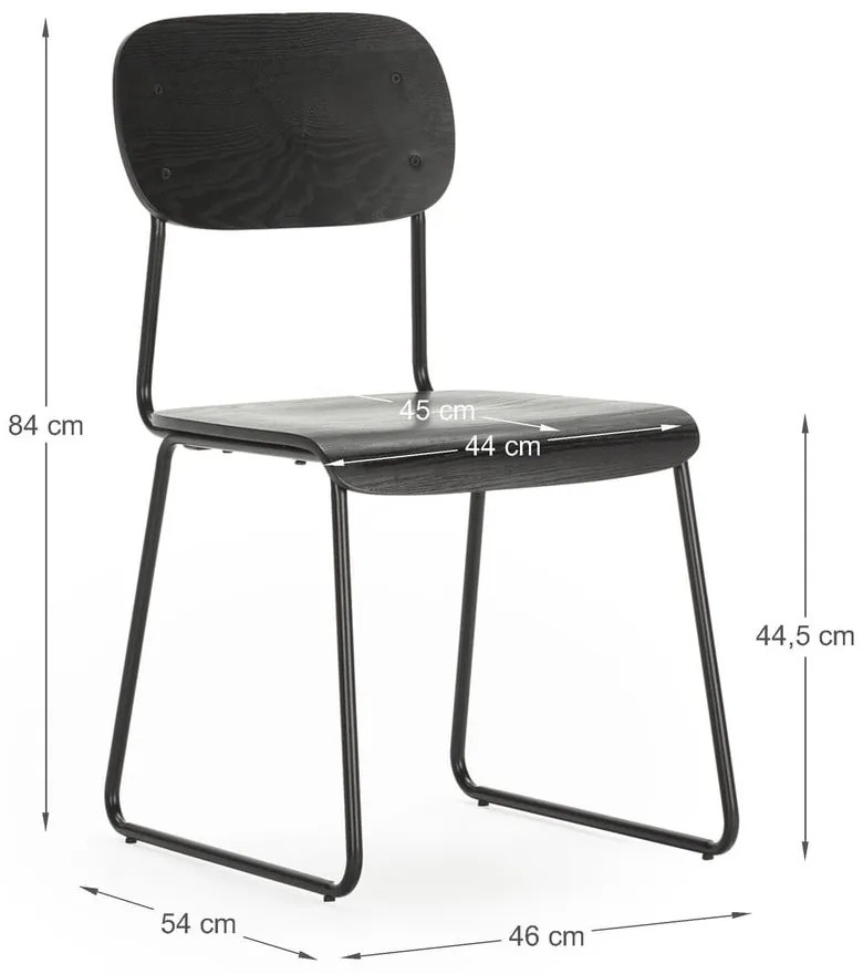 Čierne jedálenské stoličky v súprave 2 ks Aira – Marckeric