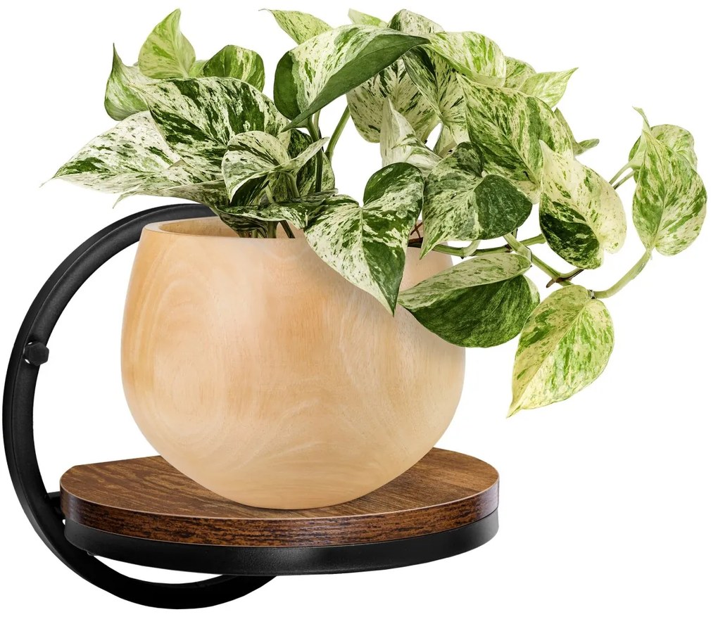 Závesný stojan na kvety EBRO RUSTIC hnedý/čierny