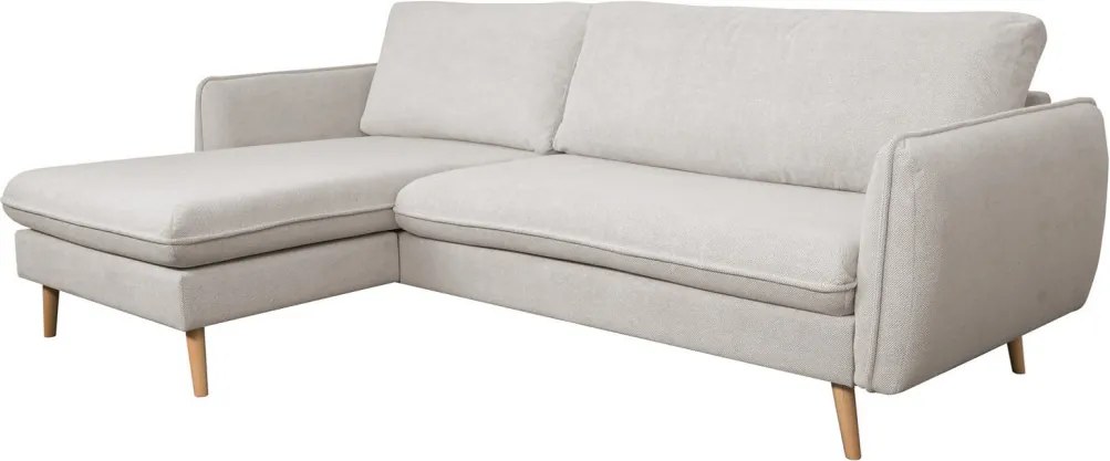 Rohová sedačka Salma, krémová látka, univerzálna pravá/ľavá