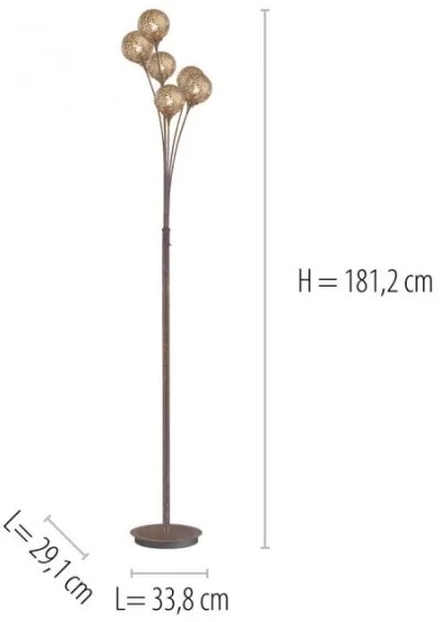 Paul Neuhaus 398-48 - Stojacia lampa GRETA 6xG9/40W/230V