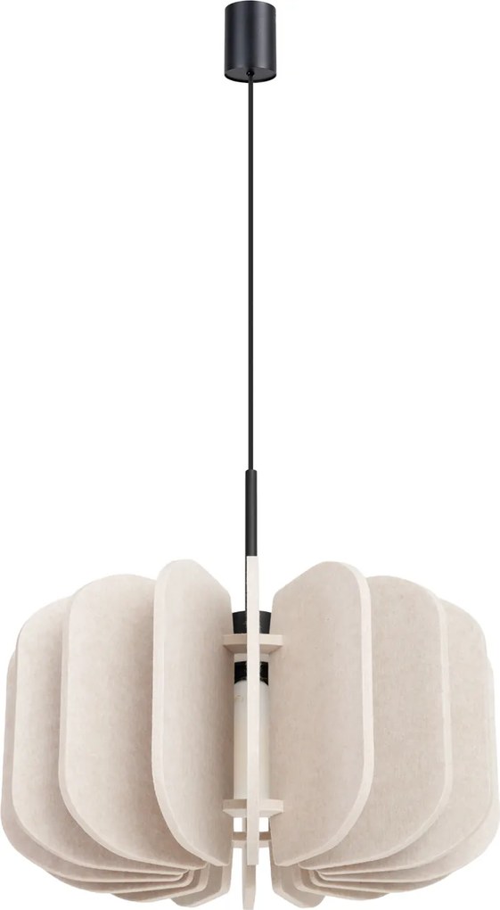 Závesné svietidlo Mula, 1x béžové plstené tienidlo, (fi 45cm)