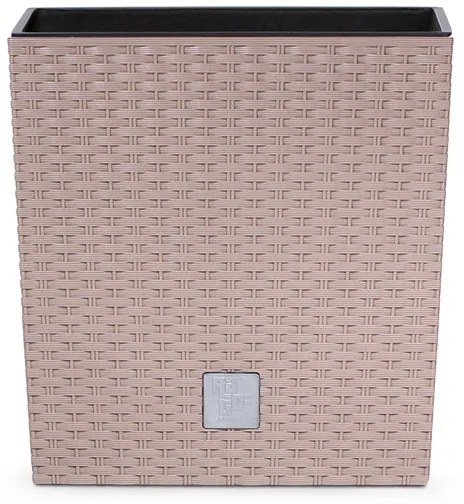 Prosperplast Kvetináč vo vzhľade ratanu Rato Low (26,2 x 26,2 x 26,6 cm, kávová) (100336219)