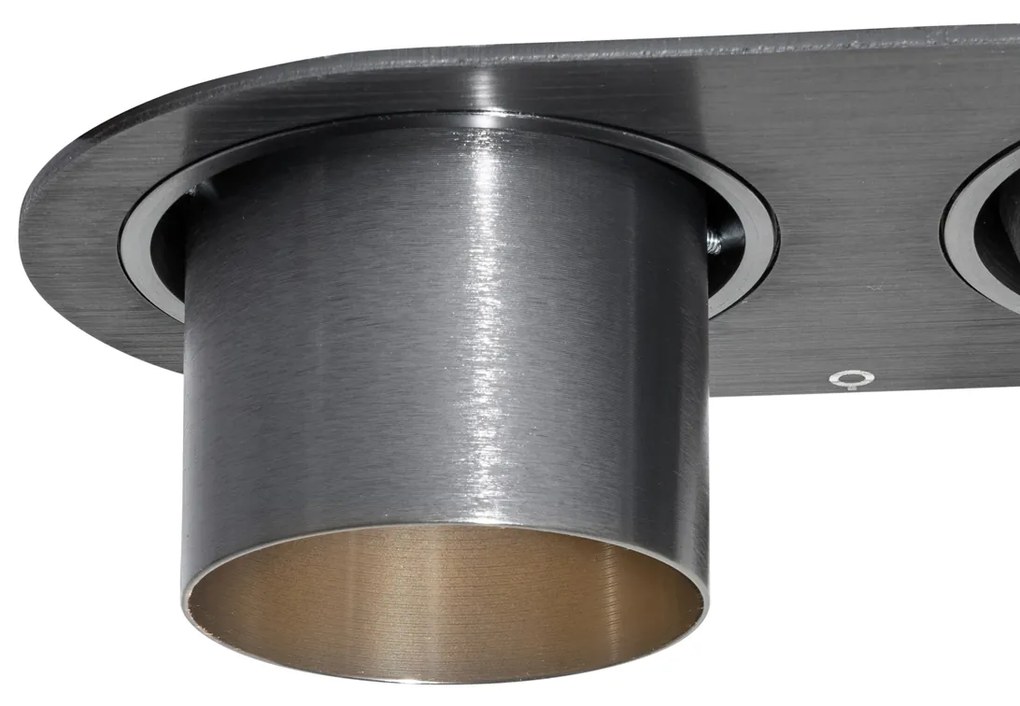 Zaoblené zapustené bodové svetlo tmavosivé GU10 50 mm 2-svetlo - Installa
