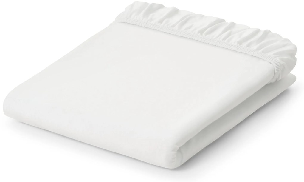 Džersejové napínacie prestieradlo, biele, veľkosť na dvojlôžko