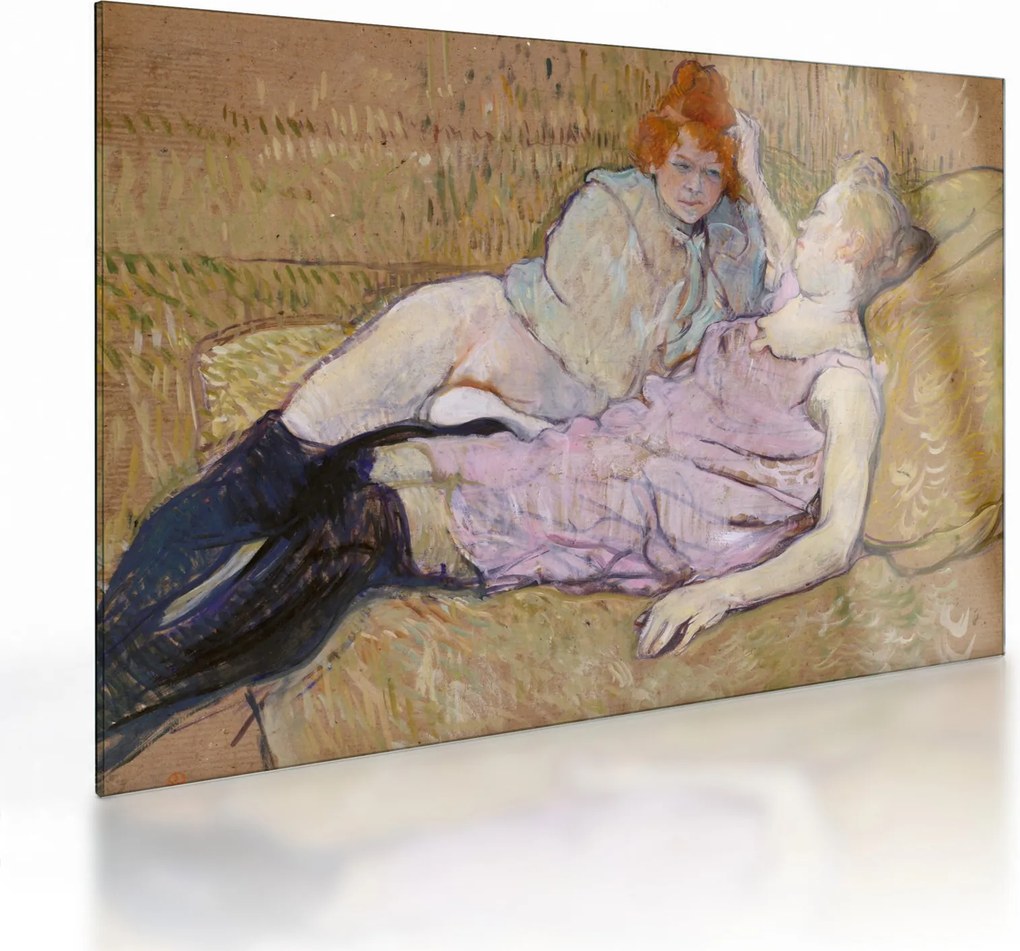 Sklenený obraz - Henri de Toulouse-Lautrec, The Sofa, reprodukcia (70x50 cm)
