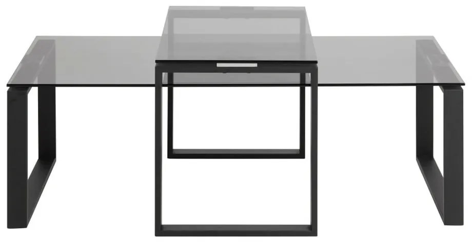 Sada 2 konferenčných stolíkov so sklenenou doskou Actona Katrine