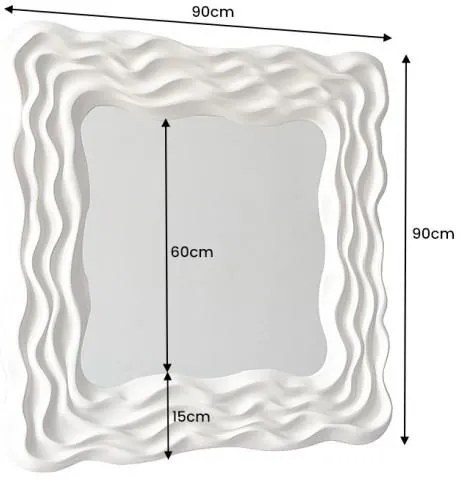 Moderné nástenné zrkadlo WAVE 90 cm, šedé