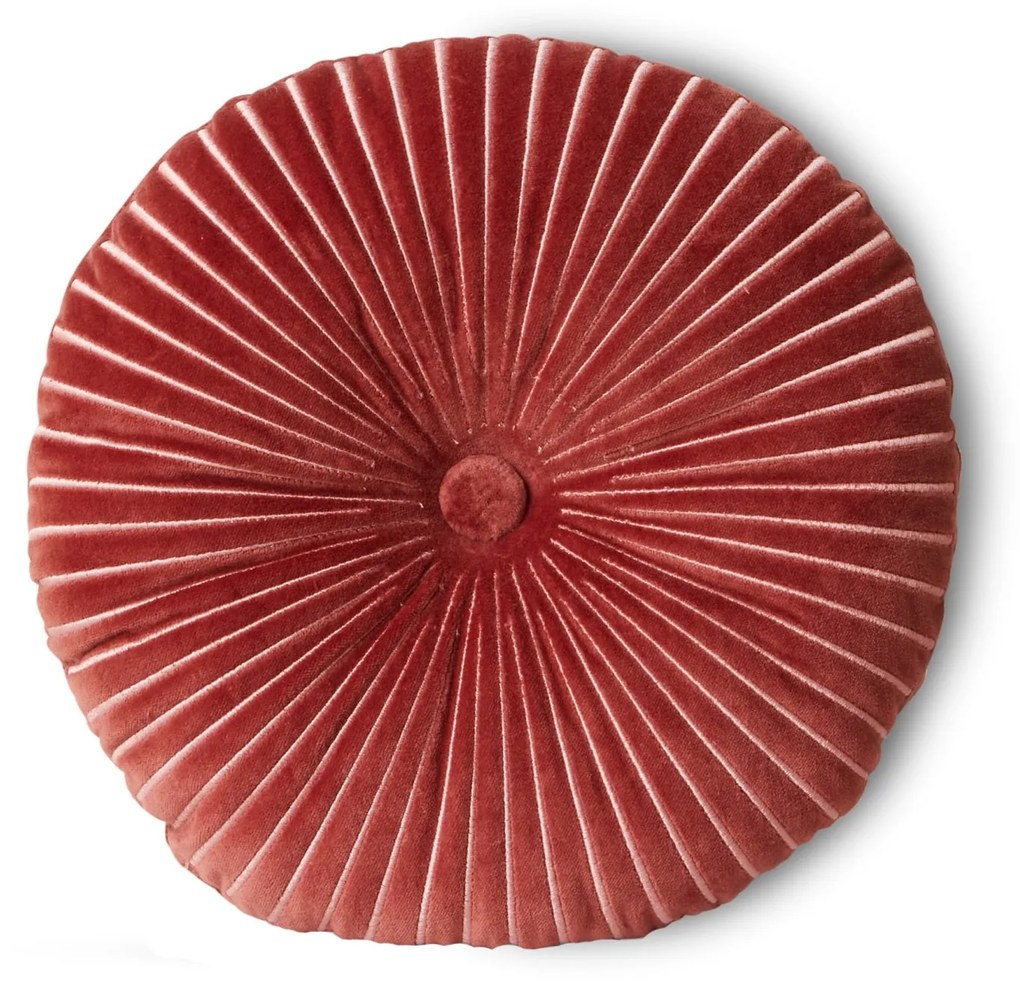 HK living Dekoratívny zamatový vankúš Burgundy Ø 35 cm