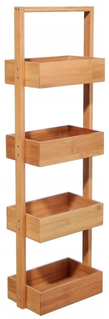 Úložný kúpeľňový bambusový regál 4 poschodia 6020