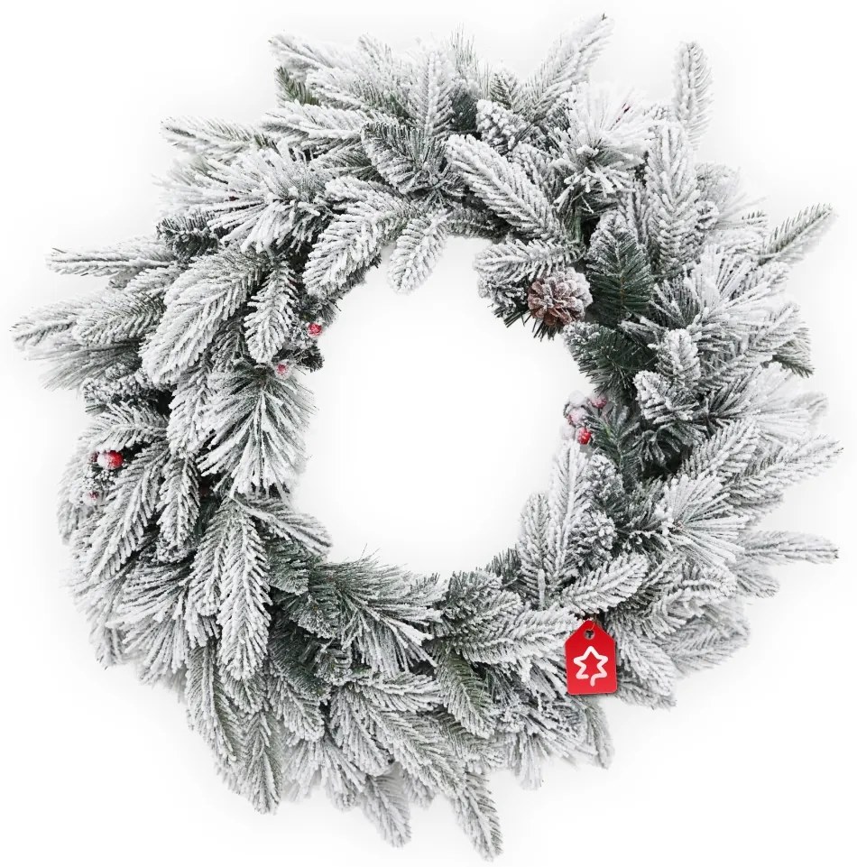 Vianočný veniec Zasnežený 50 LED 60 cm