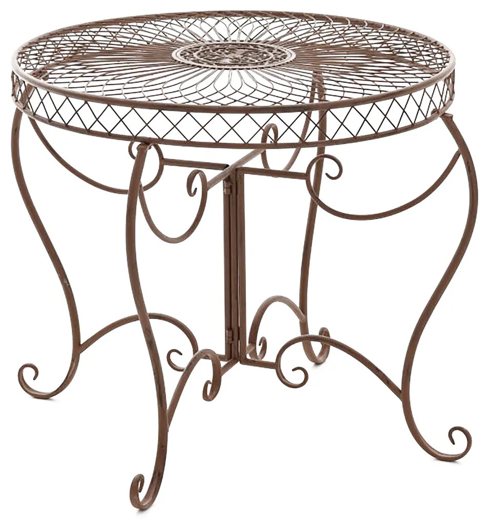 Kovový stôl Sheela - Hnedá antik