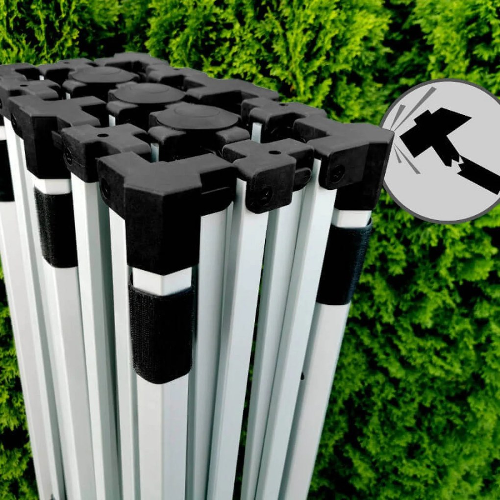 BRIMO Nožnicový párty stan EXCLUSIVE ALU 3x6 m s 3 stenami modrý