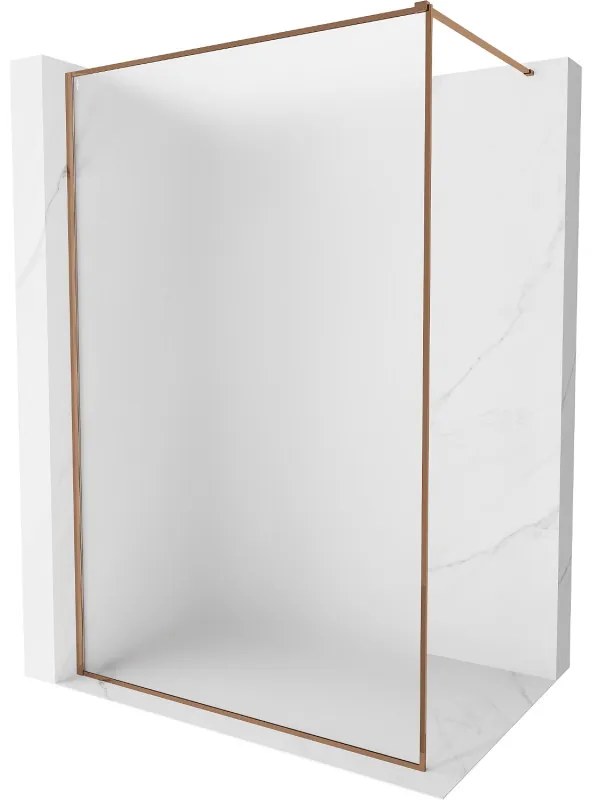 Mexen Kioto-F, sprchová zástena s rámom 90 x 202 cm, 8 mm sklo námraza, profil ružové zlato, 800-090-104-60-30