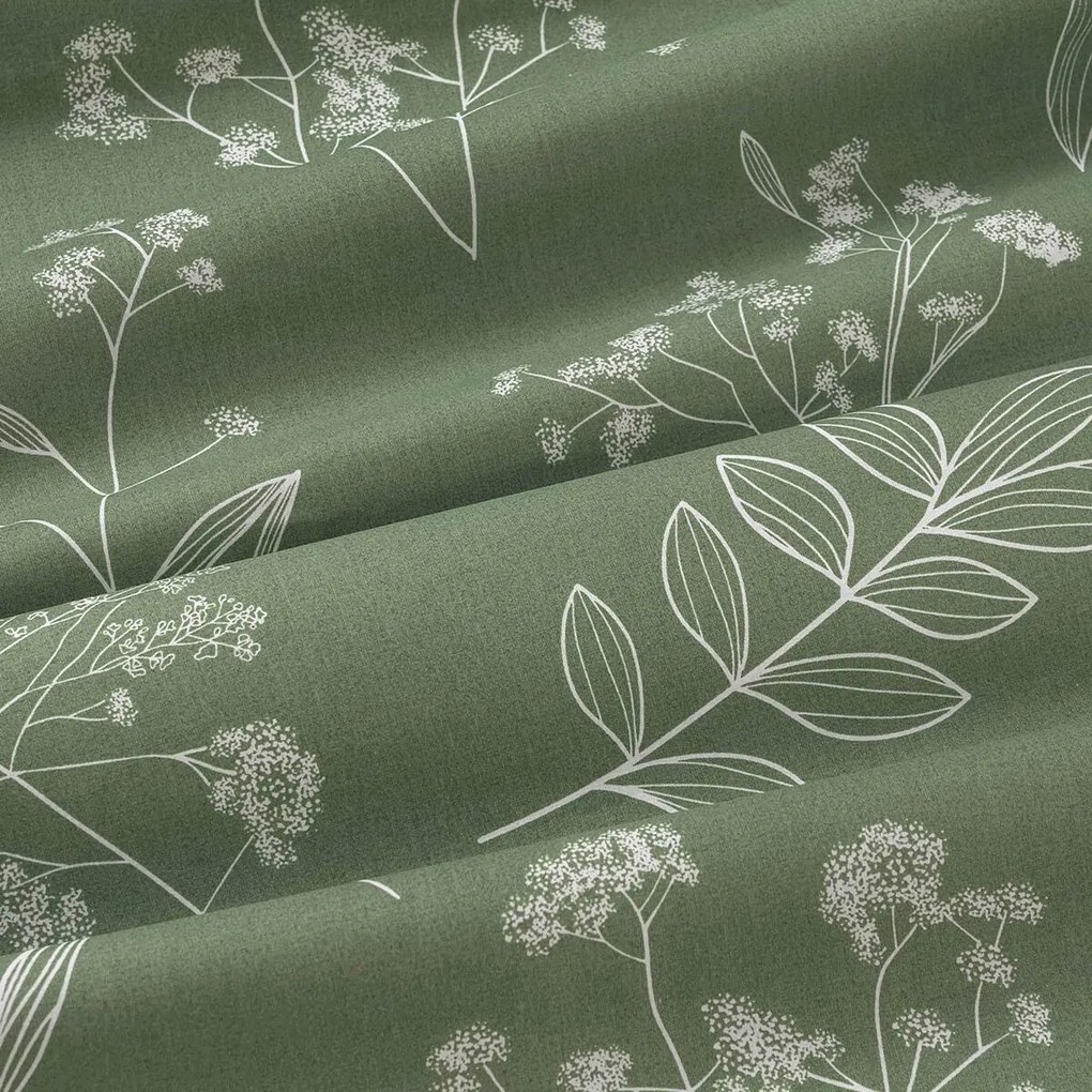 Goldea hranatý obrus 100% bavlnené plátno - bylinkové lístky 100 x 100 cm