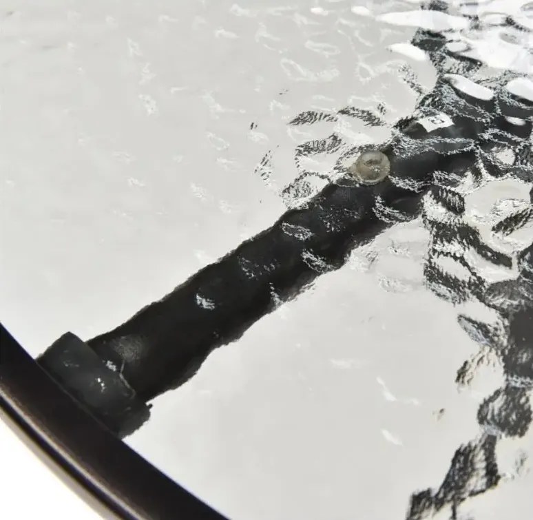 TRENDIE Záhradný stolík so sklom 80 cm okrúhly