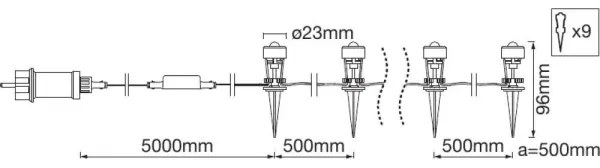 Ledvance - LED RGB Vonkajšia predlžovacia sada SMART+ 9xLED/2,5W/230V IP65 Wi-Fi