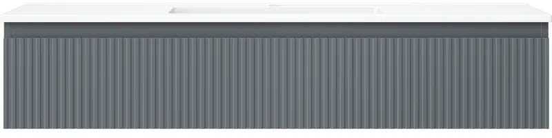 Mexen Rivel, kúpeľňová skrinka 120 cm s umývadlom Otis, 1 zásuvka, drážkovaná, grafitová matná/biela matná, 91A20-12023-1-BF66-W18M0