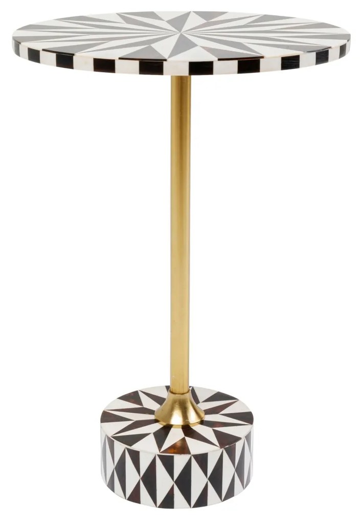 Domero príručný stolík hnedo-biely Ø40 cm