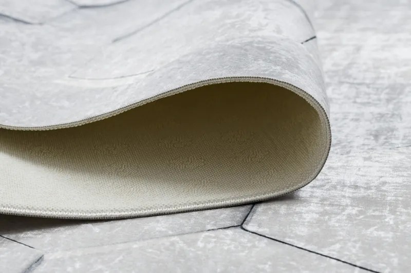 Dywany Łuszczów, Kusový koberec ANDRE Hexagon 3D 1180, 120x170, šedá, chodba / predsieň