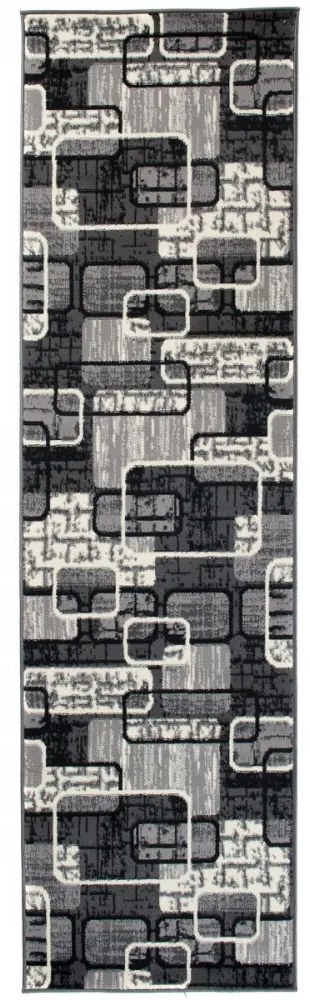 Kusový koberec PP Lines šedý atyp, Velikosti 100x250cm