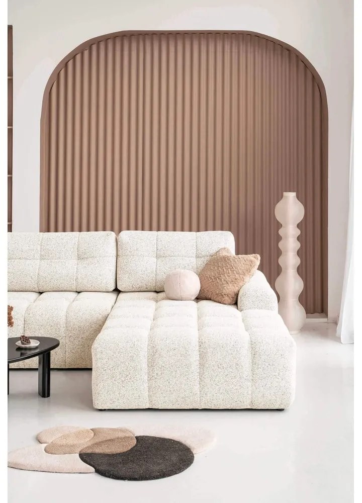 Krémová rozkladacia modulárna rohová pohovka s úložným priestorom (pravý roh) Lulu – Miuform