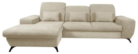 Rozkladacia rohová čalúnená sedacia súprava s úložným priestorom v tvare L ALTA ľavá béžová