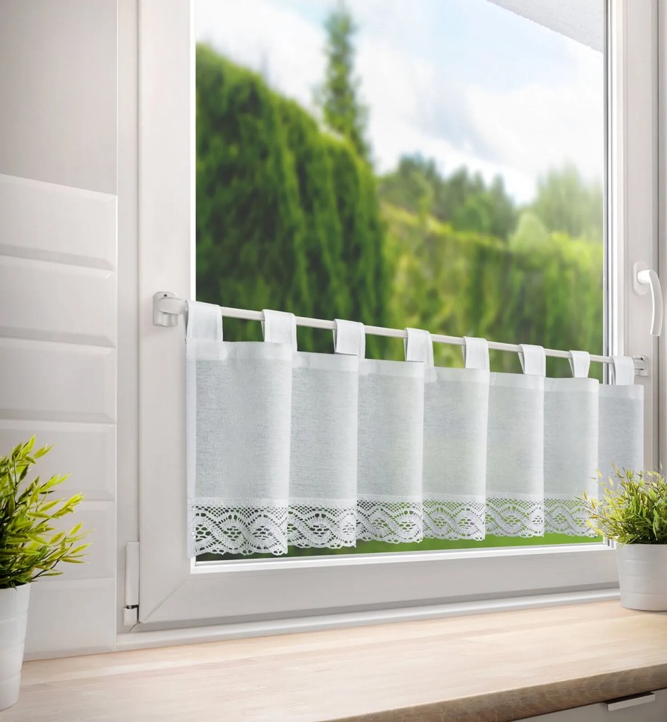 FIRANA GOTOWA VINCE NA SZELKACH 150X30 CM BIAŁY