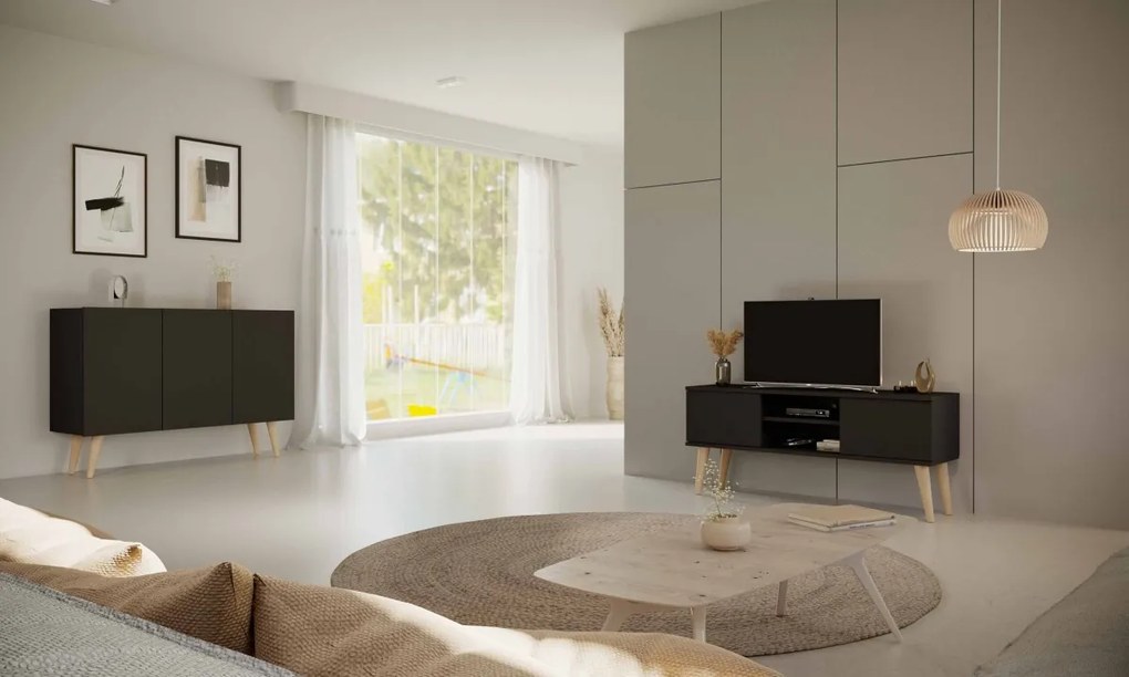 TV stolík TORONTO 120 cm čierny