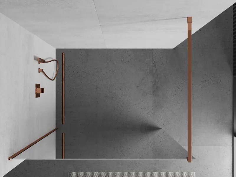 Mexen Kioto sprchová zástena 70x200 cm, 8 mm sklo s efektom zrkadla, ružové zlato, 800-070-101-60-50