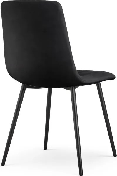 Jedálenská stolička LIVO zamatová, čierna / čierne nohy