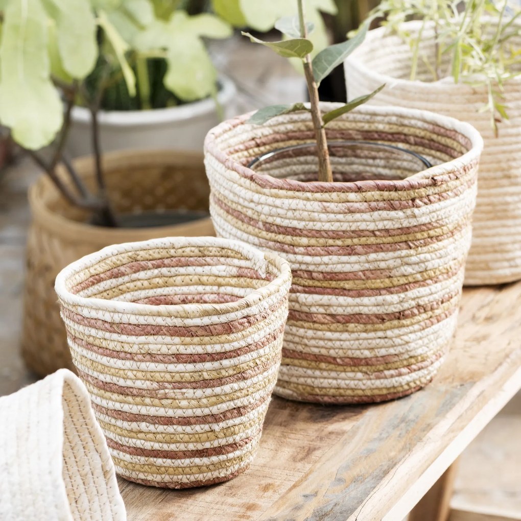 Ib Laursen Obal na kvetináč Cream/Rose/Yellow 15 cm