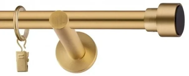 Dekorstudio Garniža jednoradová SLICK zlatá 19mm Dĺžka: 400cm, Typ uchytenia: Držiak otvorený, Typ príslušenstva: Krúžky tiché so štipcami