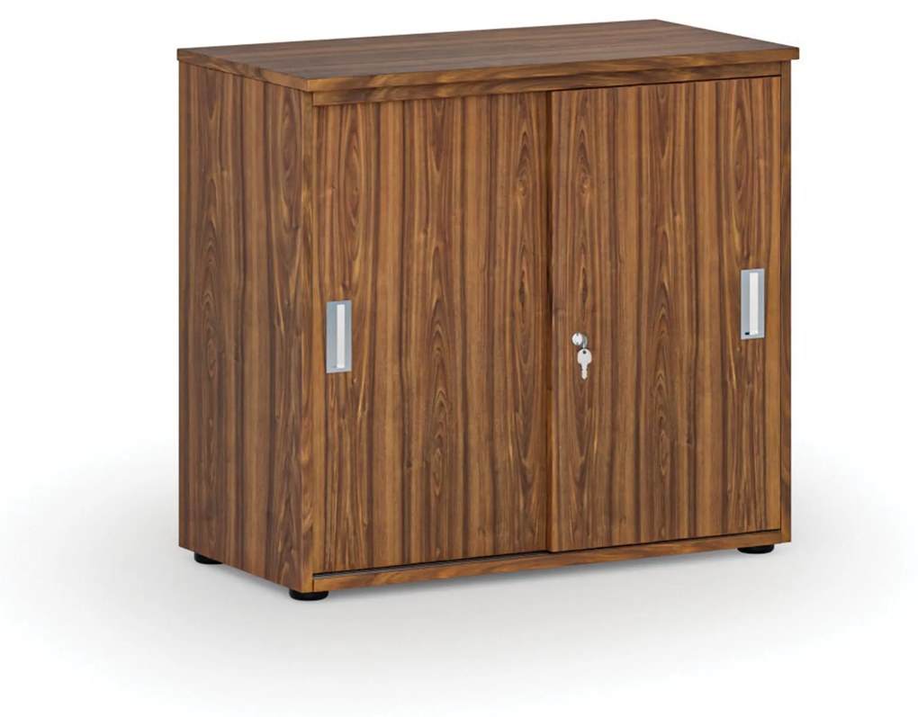 Kancelárska skriňa so zasúvacími dverami PRIMO WOOD, 740 x 800 x 420 mm, orech