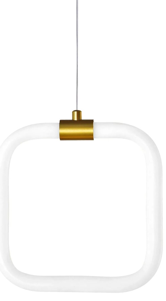 Toolight Toolight, závesné LED svietidlo 20x20cm, 9W, 3000K, LHJ057-CP1, biela-zlatá matná, OSW-60030