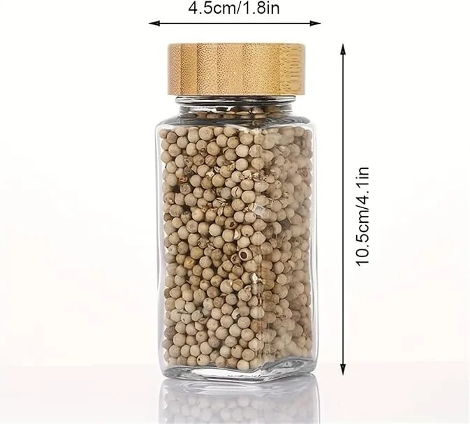 Hranatá korenička s bambusovým viečkom DECOR, 120 ml (1 ks)