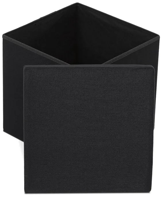 Autronic BONTEC Taburet s úložným priestorom, čierna, látka, TAB-461 BK2 Farba: Čierna
