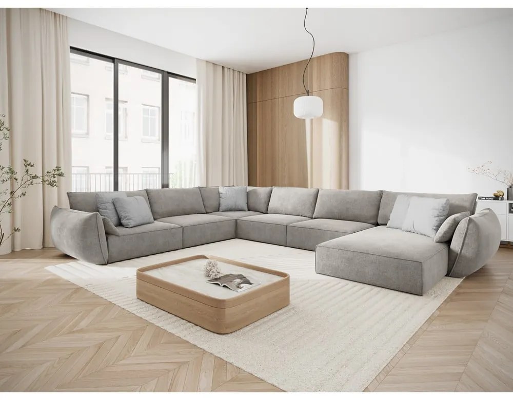 Svetlosivá rohová pohovka (ľavý roh) Vanda - Mazzini Sofas