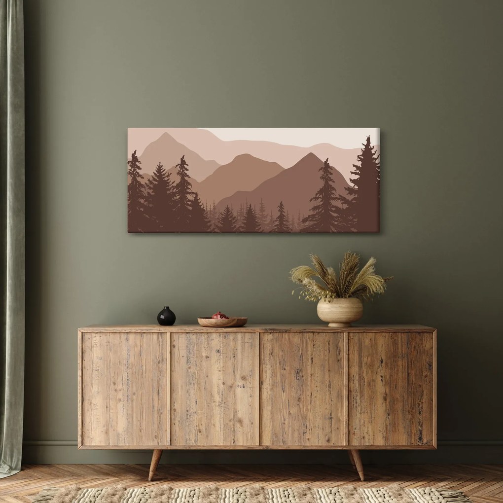 Obraz - Hnedé pohorie N⁰2 (120x50 cm)