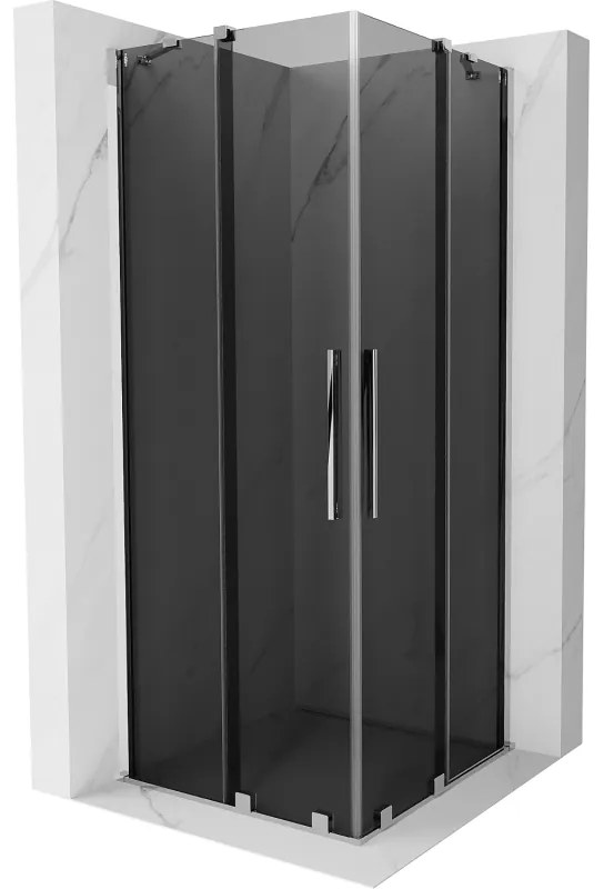 Mexen Velar Duo, sprchový kút s posuvnými dverami 80 x 80 cm, 8mm šedé sklo, chrómová, 871-080-080-42-01