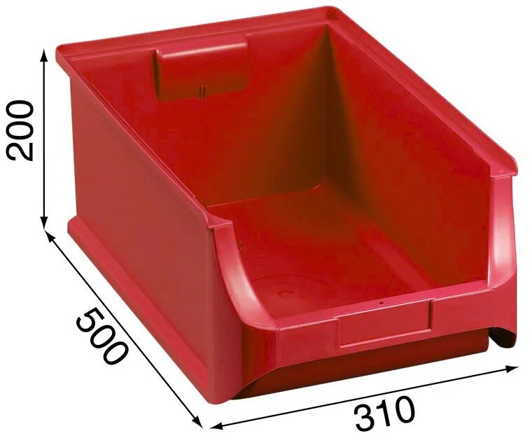 Allit Plastové boxy PLUS 5, 310 x 500 x 200 mm, červené, 6 ks