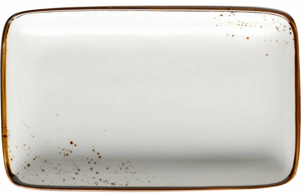 Mäser Obdĺžniková tácka Pintar White hnedé bodky 21 x 13 x 3 cm