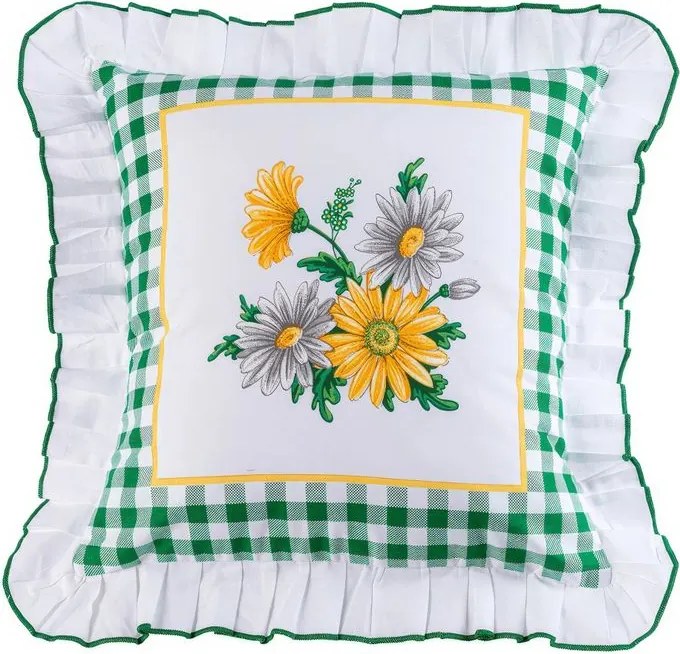 Sada 2 ks obliečok na vankúšiky s volánikom GERBERA 40 x 40 cm