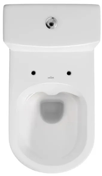 Cersanit CITY - WC kombi + antibakteriálne sedátko s funkciou pomalého zatvárania, horizontálny odpad, prívod vody zo spodu, K35-038