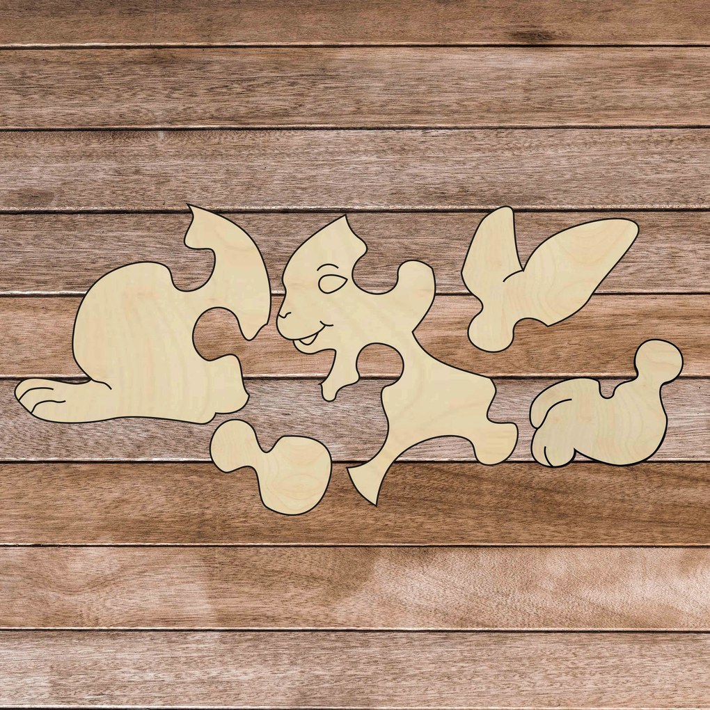 SENTOP | Drevené montessori edukačné puzzle - Zajačik | SENTOP H020 Topoľ H020