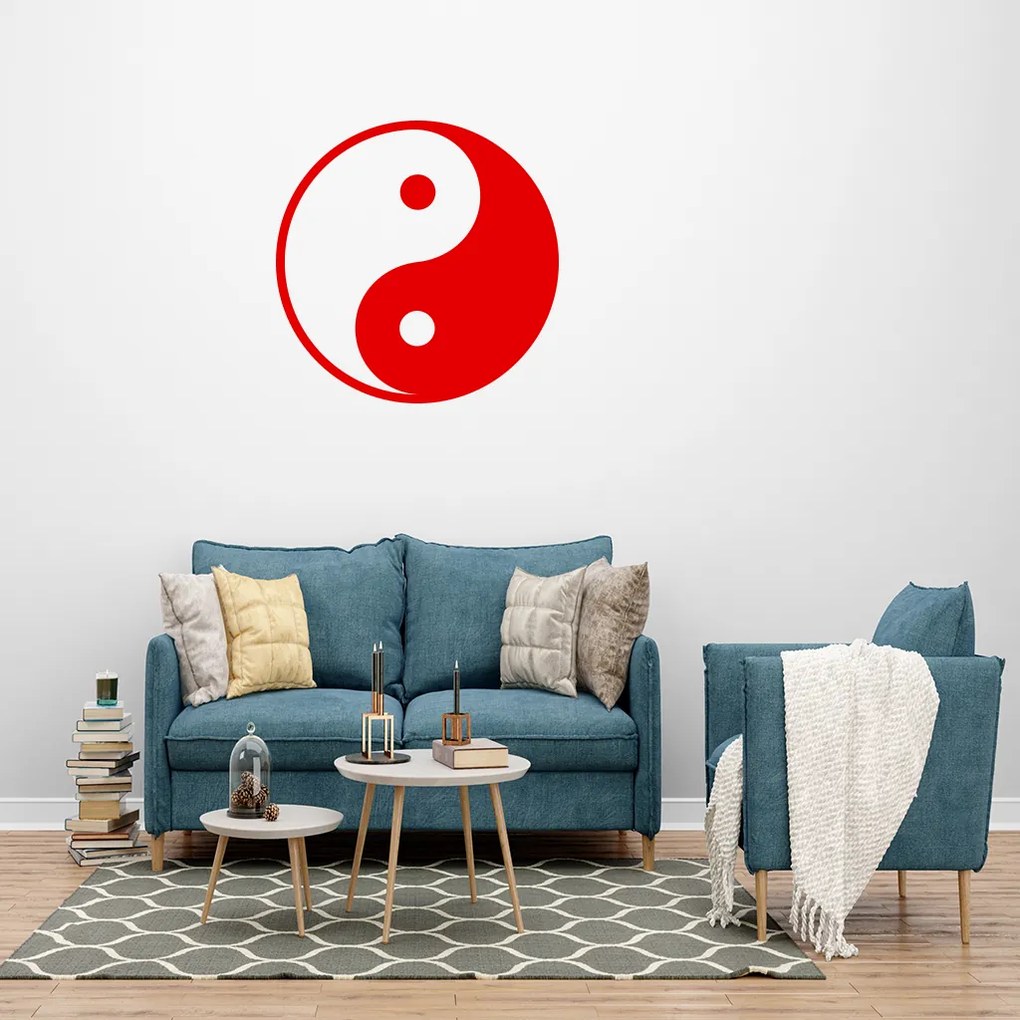 Veselá Stena Samolepka Jin Jang Farba: fialová, Veľkosť: 100 x 100 cm