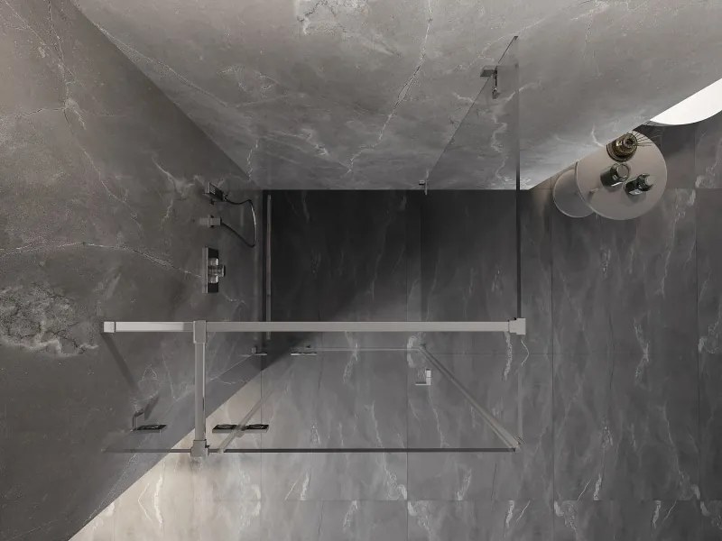 Mexen Lunar T, sklápací sprchový kút ľavý 110 x 110 cm, 8mm číre sklo, chrómový profil, 834T-110-110-01-00-L