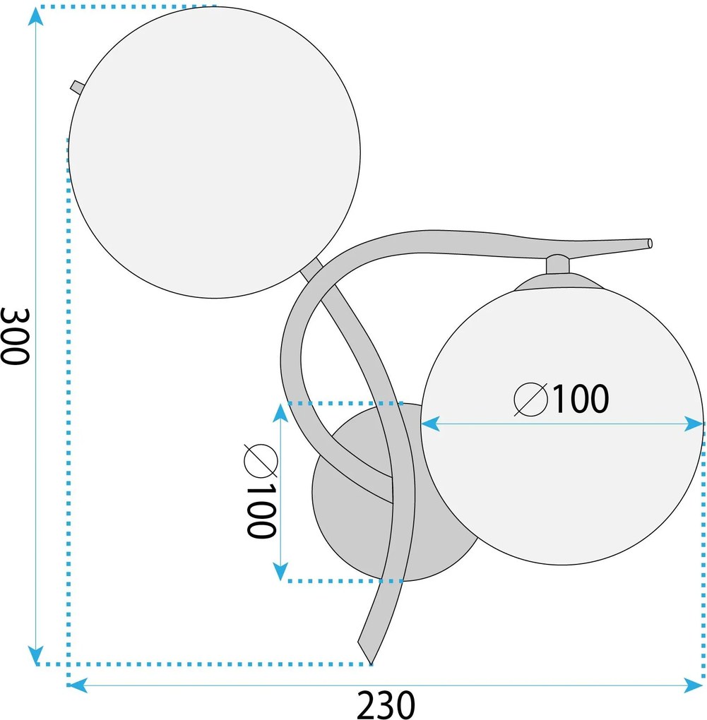 Toolight Toolight, nástenné svietidlo 2xG9, G132-2W, zlatá, OSW-02606