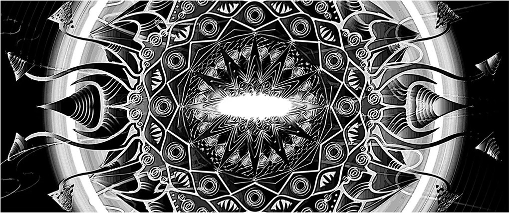 Obraz čiernobielych ornamentov (120x50 cm)